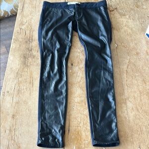 Ladies Black Front Faux Leather Pants